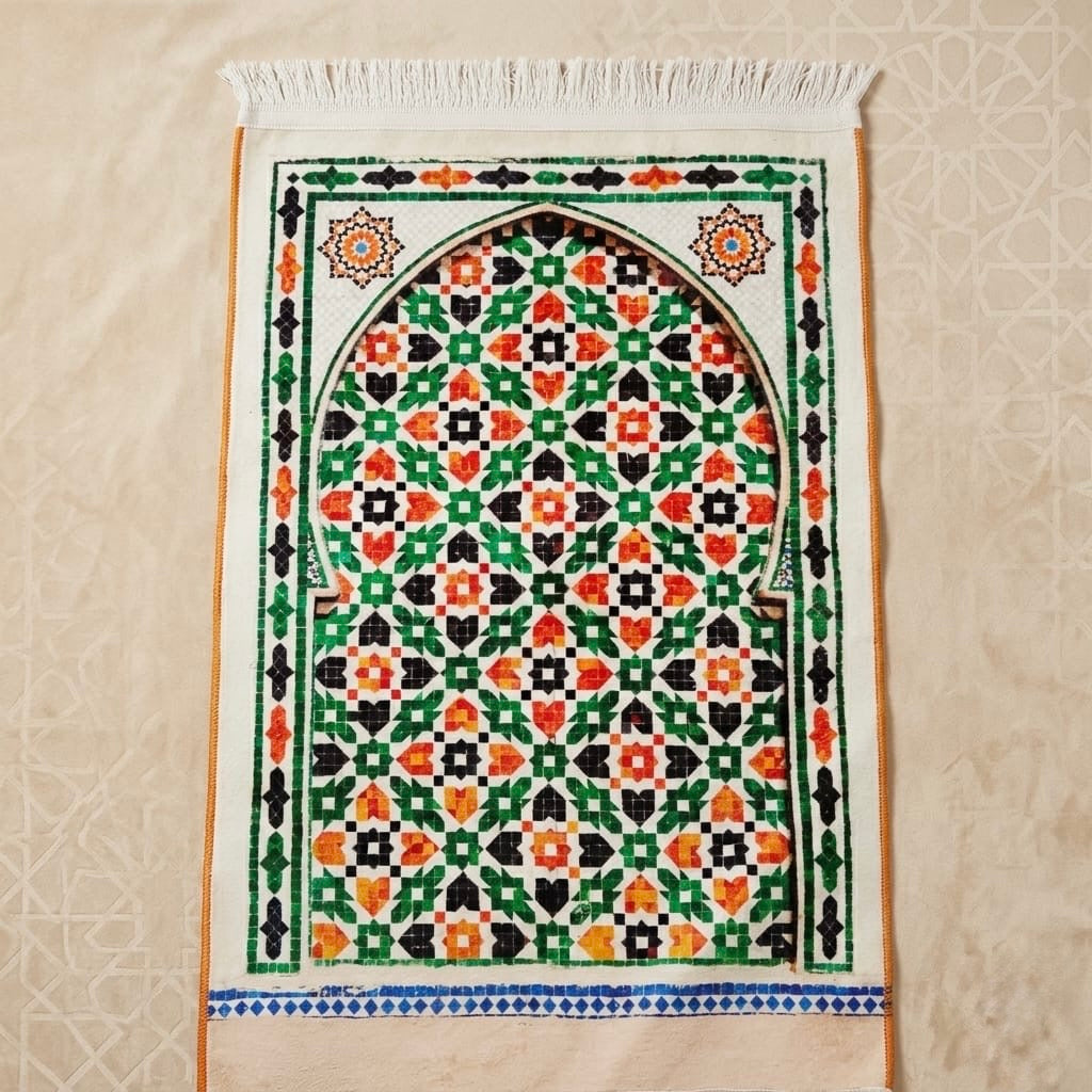 Silver Carpet Prayer Mat – Janamaz Sajadah | 70 x 110 cm