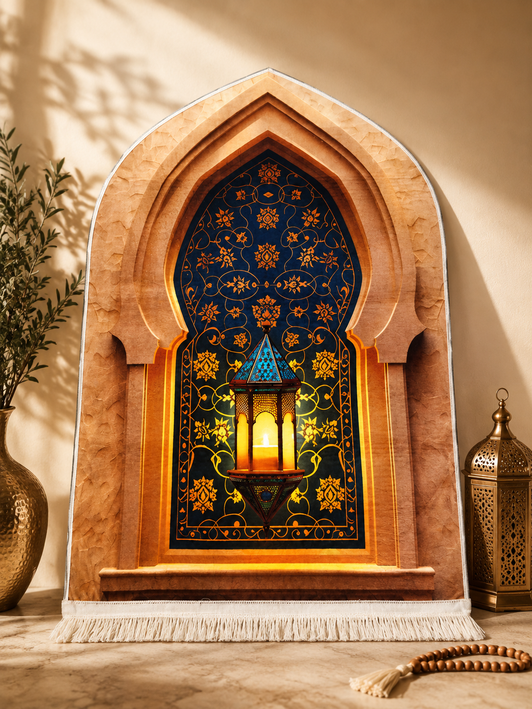 3D Golden Prayer Mat Plaque D28