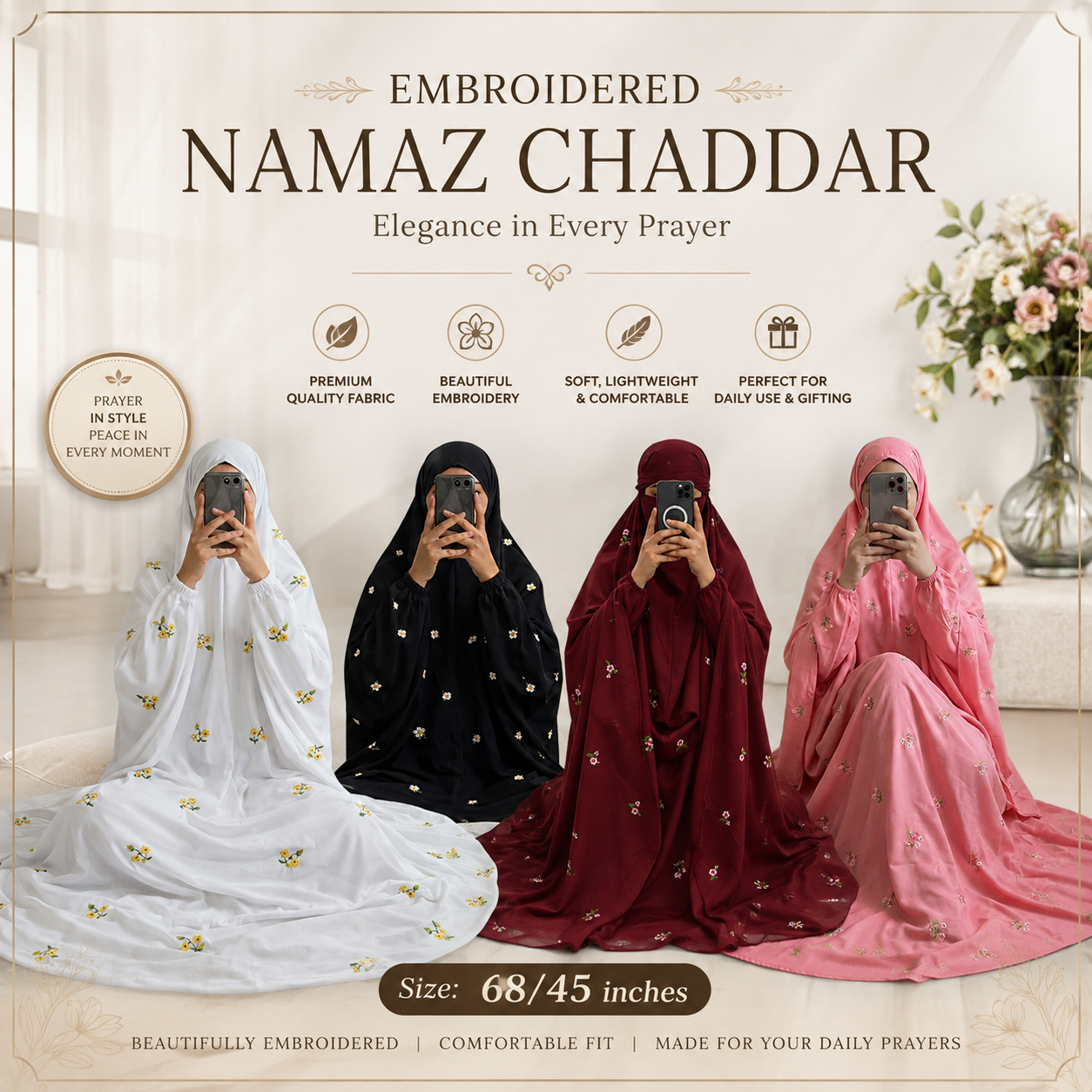 EMBRIODERED NAMAZ CHADDAR