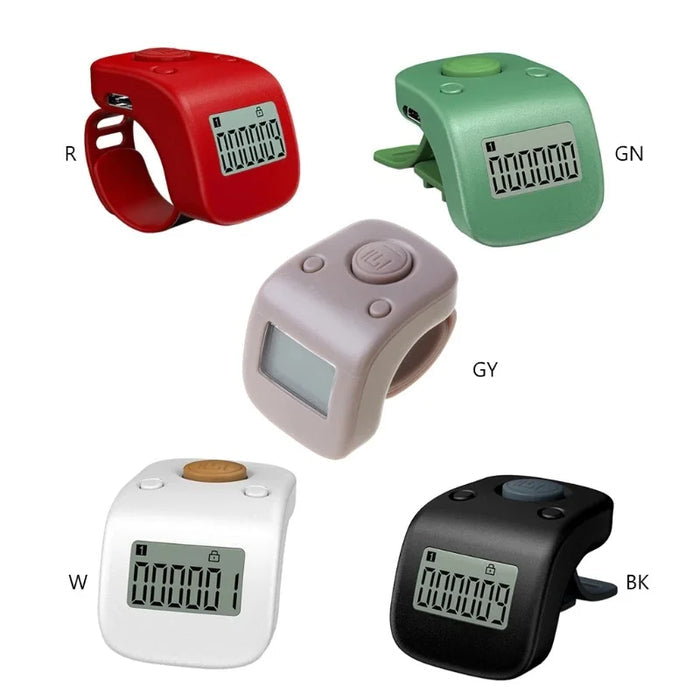 Rechargeable LED Finger Counter Tasbeeh – Digital Backlight Ring Counter for Zikr & Prayer