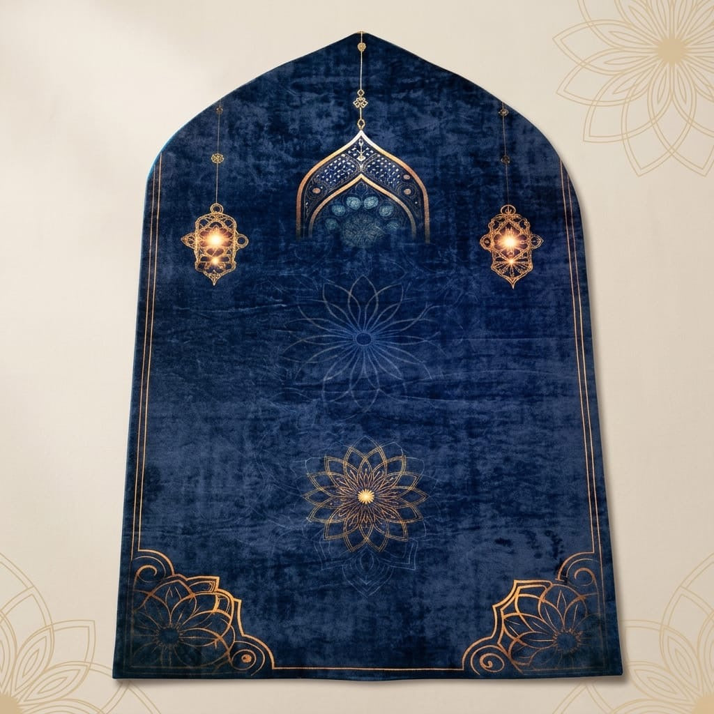 3D Golden Prayer Mat Plaque – Luxury Islamic Home Décor Sign | Sizes 80×120