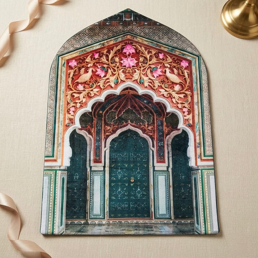3D Golden Prayer Mat Plaque – Luxury Islamic Home Décor Sign | Sizes 80×120
