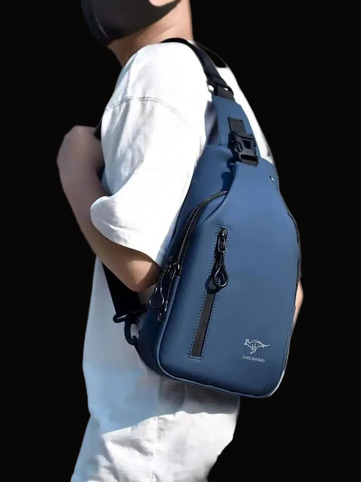Men's Navy Blue Sling Crossbody Bag — Waterproof Urban Chest Pack