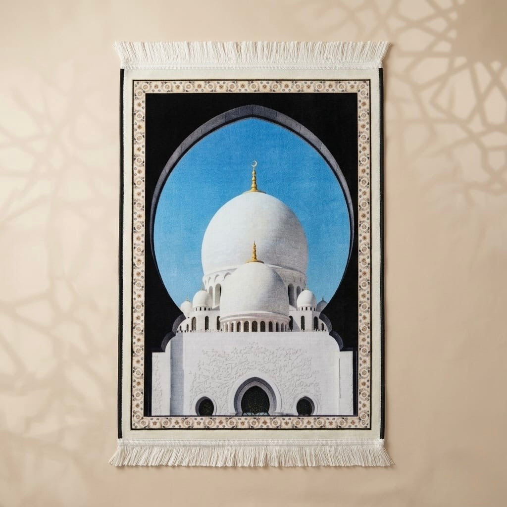 Silver Carpet Prayer Mat – Janamaz Sajadah | 70 x 110 cm
