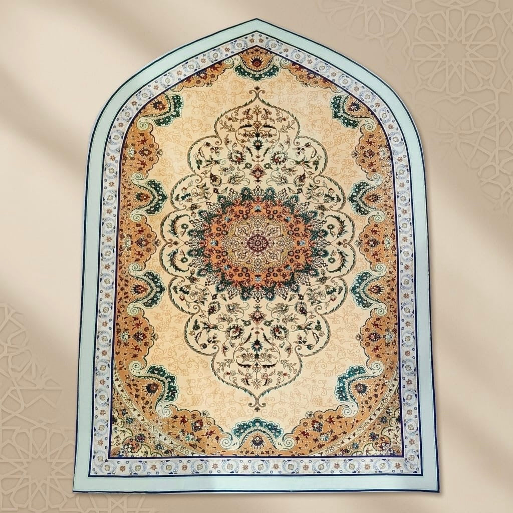 3D Golden Prayer Mat Plaque – Luxury Islamic Home Décor Sign | Sizes 80×120