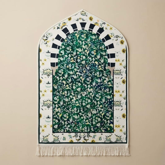 3D Golden Prayer Mat Plaque – Luxury Islamic Home Décor Sign | Sizes 80×120