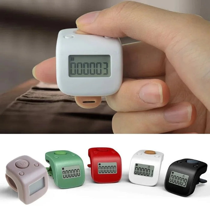Rechargeable LED Finger Counter Tasbeeh – Digital Backlight Ring Counter for Zikr & Prayer
