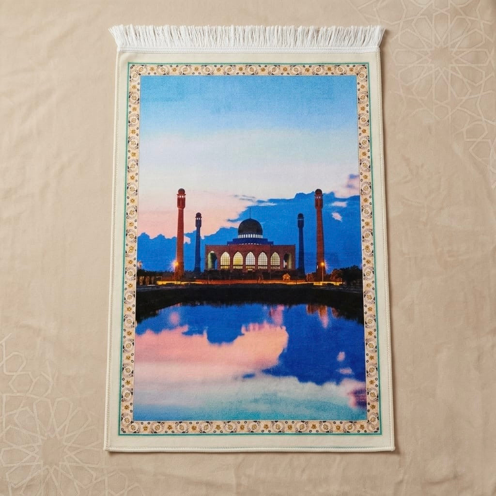 Silver Carpet Prayer Mat – Janamaz Sajadah | 70 x 110 cm