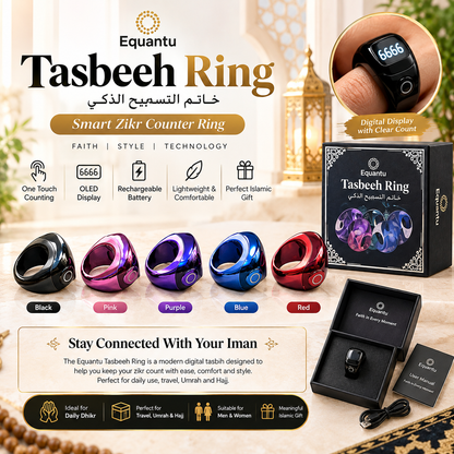 Equantu Smart Tasbeeh Ring – Digital Zikr Counter