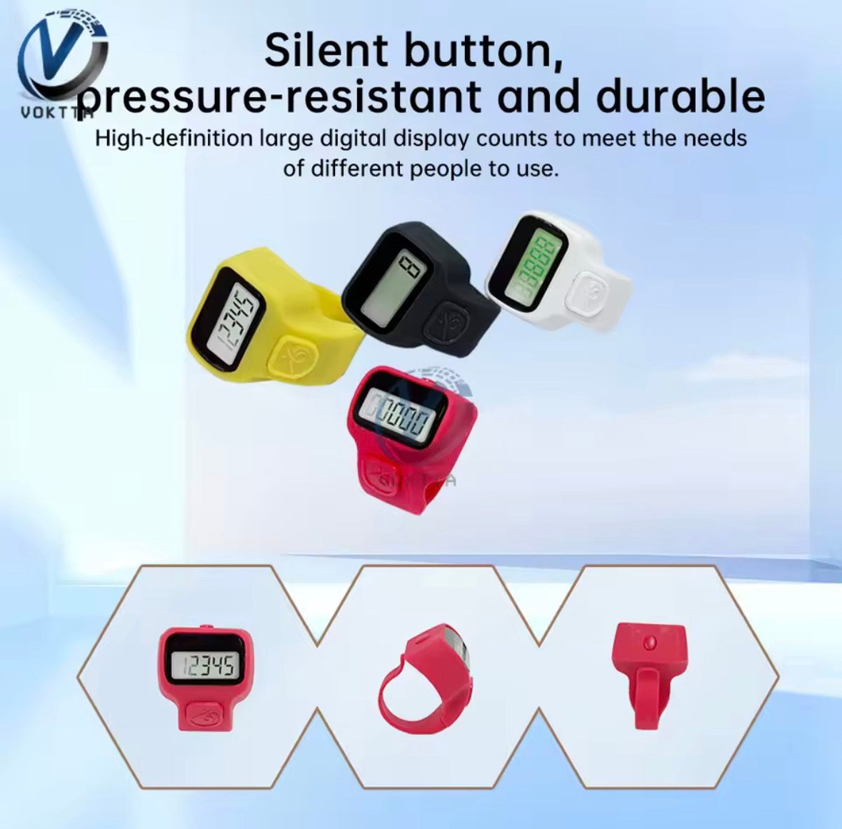 Digital Finger Tally Counter Keychain – LED Counter for Zikr, Prayer & Daily Use