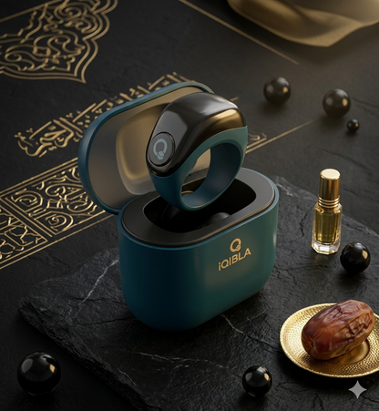 Iqibla Zikr Ring Jood – Smart Digital Tasbih Ring with OLED Display & Prayer Reminder