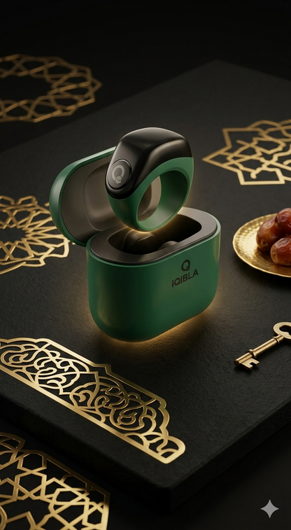 Iqibla Zikr Ring Jood – Smart Digital Tasbih Ring with OLED Display & Prayer Reminder