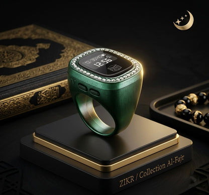 OLED Display Diamond Zikr Tasbeeh Ring