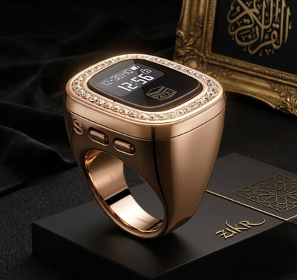 OLED Display Diamond Zikr Tasbeeh Ring