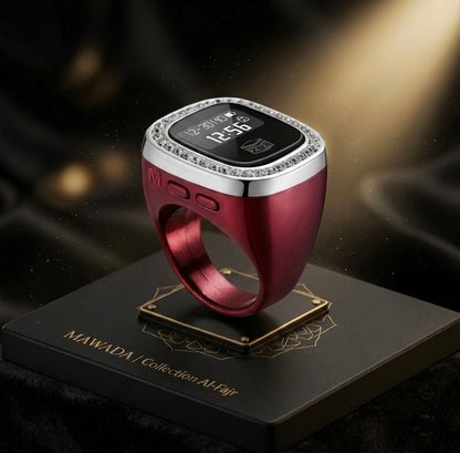 OLED Display Diamond Zikr Tasbeeh Ring