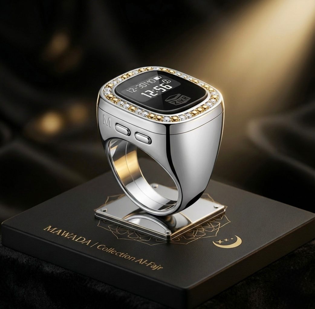 OLED Display Diamond Zikr Tasbeeh Ring