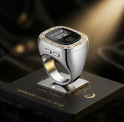 OLED Display Diamond Zikr Tasbeeh Ring