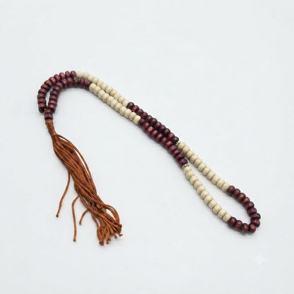 Enjeer Mahroon and White Tasbih