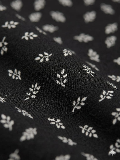 Bahar Leaf Print Prayer Abaya – Black