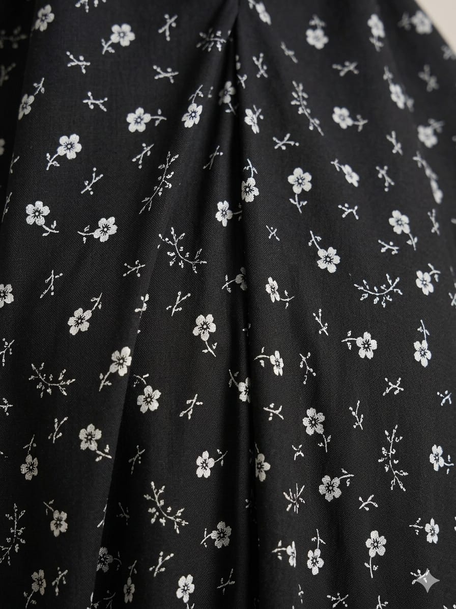 Chameli Printed Namaz Chaddar – Black