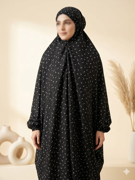 Parwaz Printed Namaz Chaddar – Black